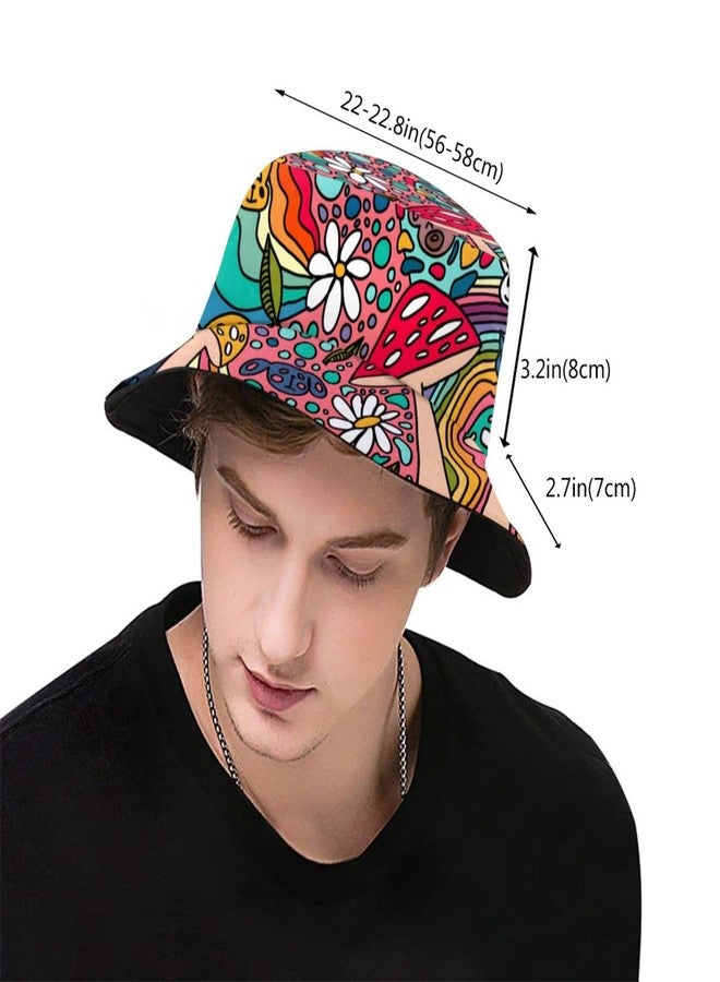 ASYG Fashion Aesthetic Bucket Hat - Sun Protection Unisex Pattern Red Mushroom Hat, One Size - Image 3